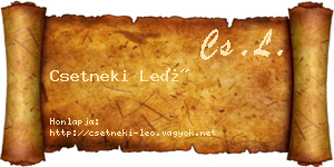 Csetneki Leó névjegykártya